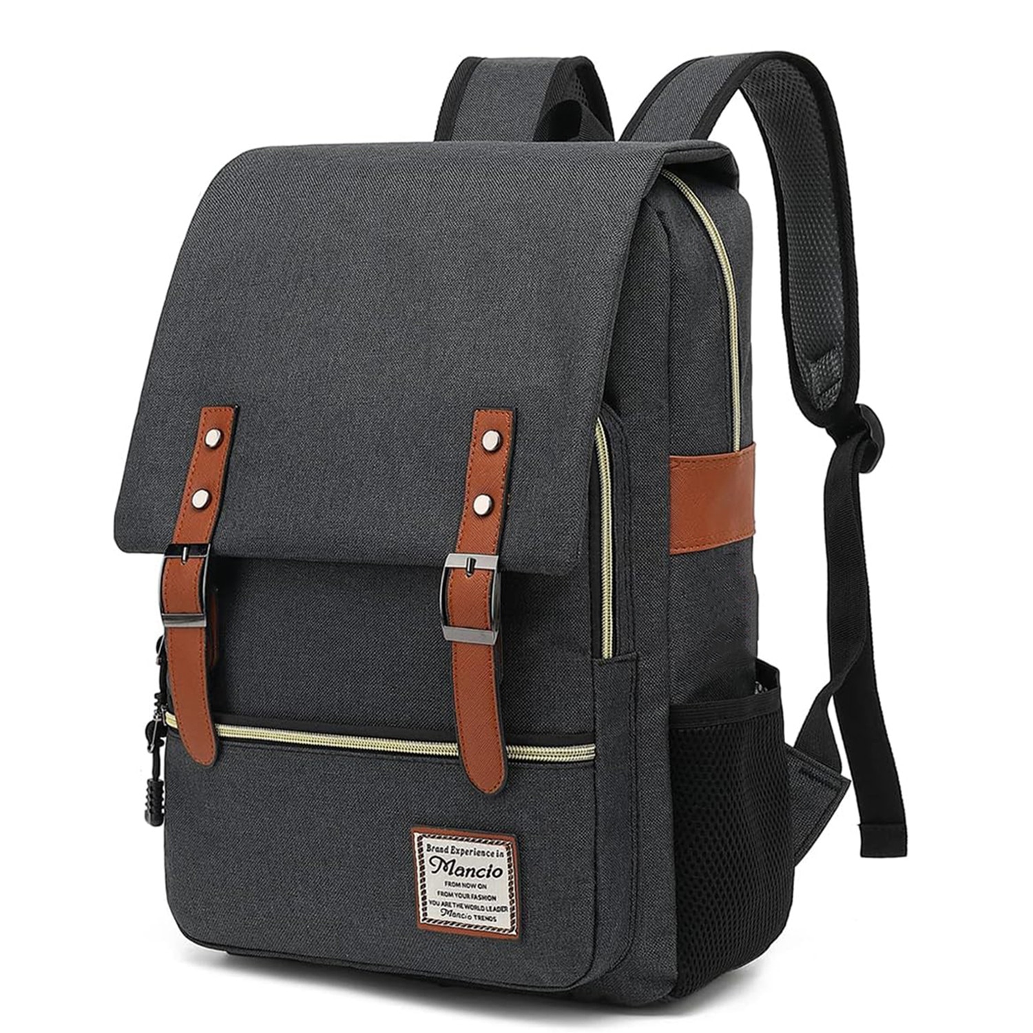 Rucsac Laptop, BYONDSELF®, cu Mouse Pad, Curea de Umar Reglabila, 15.6″, 5 Compartimente Interioare, Rezistent la Apa, 2 Buzunar Frontal, Panza Oxford, Gri