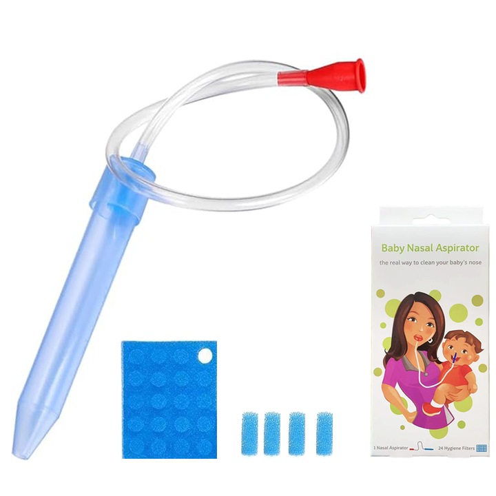 Aspirator Nazal, BYONDSELF®, Filtrare Manuala, cu 24 Filtre Igienice, 0 luni+, Silicon