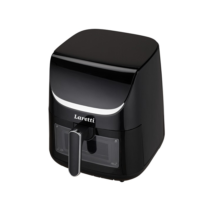 Laretti LR-CO3312 forrólevegős sütő, 1600W, 5,5L, 7 menüprogram, LED kijelző érintésvezérléssel, Zsírmentes főzés, Hőmérséklet 80-200 ℃ között állítható, Túlmelegedés elleni védelem