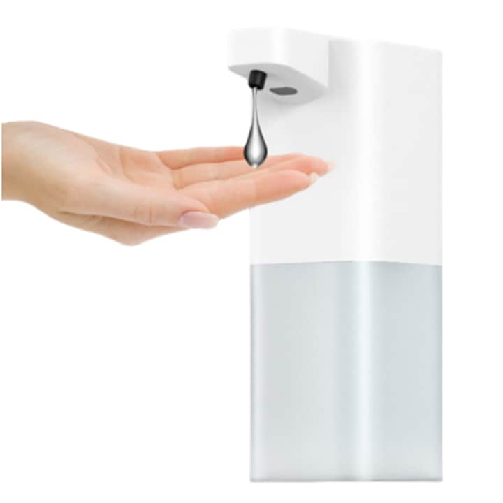 Dispenser Automat Pentru Sapun Lichid Gel, 400 ml, Redkid®, Senzor Infrarosu, Capacitate mare a bateriei, Design Modern Si Atractiv, reglabil pe 4 niveluri, Dozare 0.55/1 ml, Alb