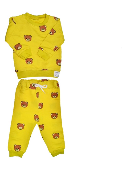 Compleu 2 piese pantaloni si bluza pentru baieti Mini Junior COMP-MJ21, Galben 110584