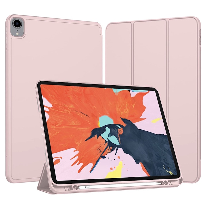 Husa Protectie pentru iPad Pro 12.9 2018/2020/2021/2022, R4, TPU, Powder Pink