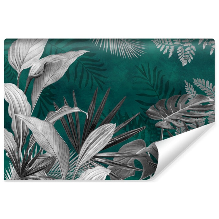 Fototapet Muralo Frunze mari de banane exotice pentru sufragerie 400 cm x 280 cm natura tropicala 3D