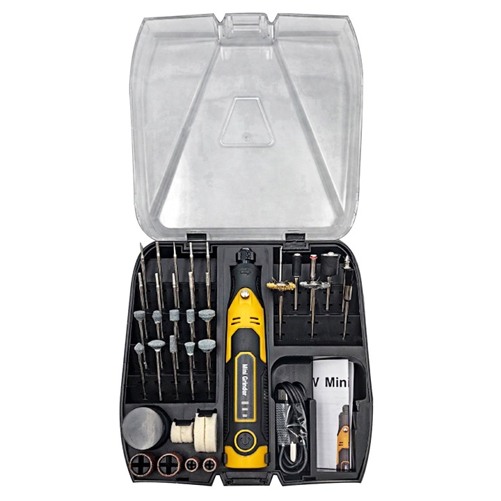 Set freza/accesorii, Autocise, 3 Viteze, USB, 145x33x30mm, Multicolor