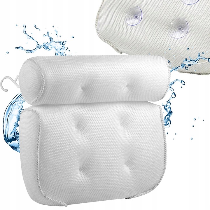Perna de baie spa cu tehnologie 4D Air Mesh, moale, cu ventuze, 35x33x10cm