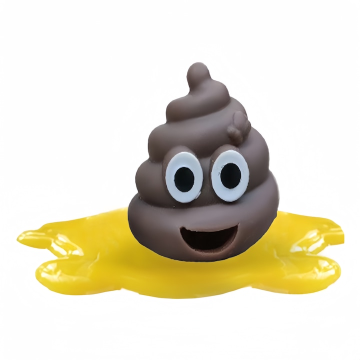 Jucarie amuzanta de varsat, jucarie antistres, potrivita pentru jocuri de petrecere, material silicon, culoare maro, 6 cm