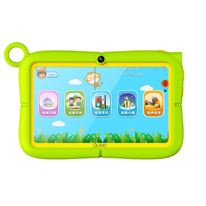 Таблет QUBO T7 KIDS, четириядрен, 3 GB RAM, 32 GB ROM, Android 13, зелен