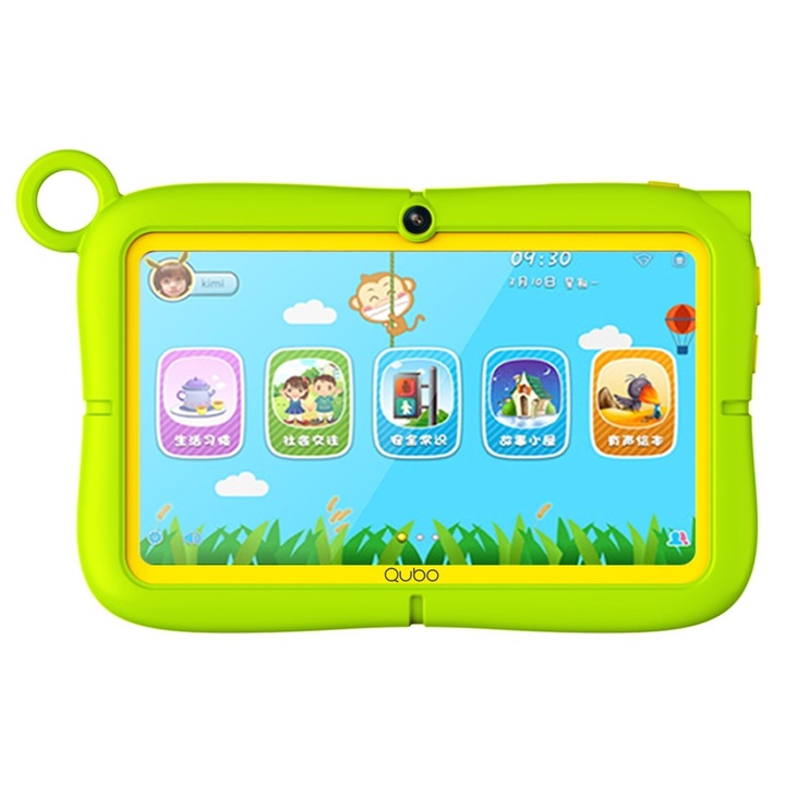 Tableta Copii QUBO T7 KIDS 7", Quad-Core, 3GB RAM, 32GB ROM, Android 13, Control Parental, Verde