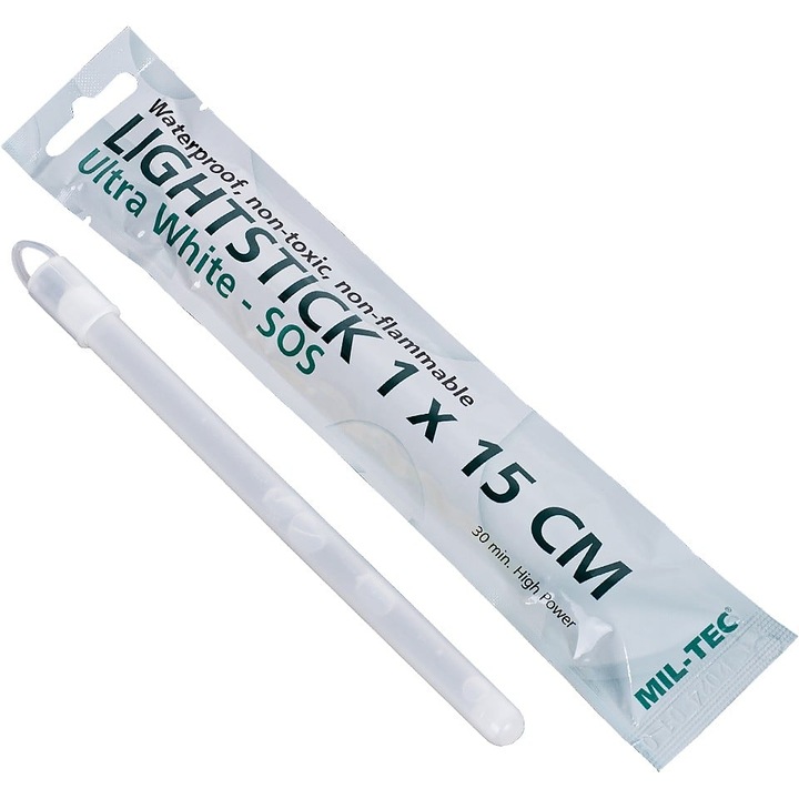 Стик със светлина Ultra White Mil-Tec, 1x15см бял