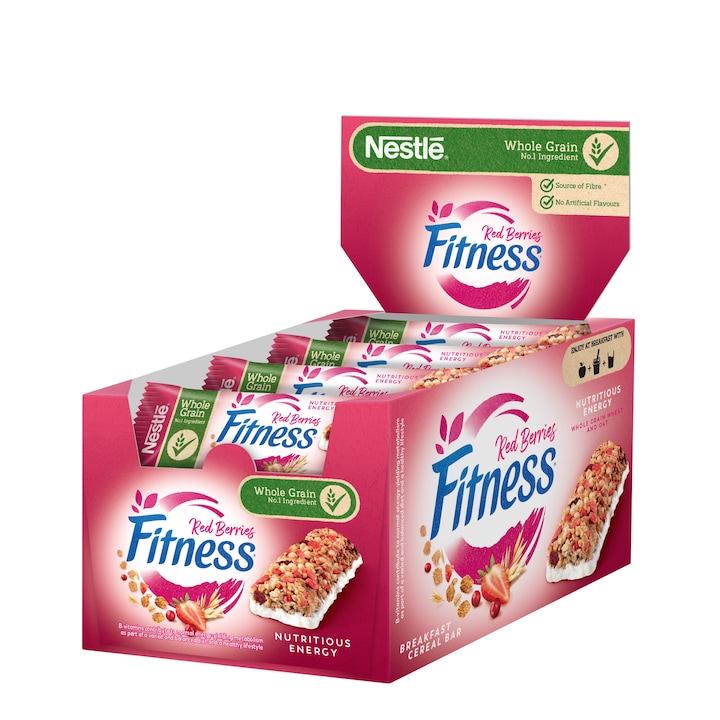 Кутия зърнени десерти NESTLЕ FITNESS, Червени Плодове, 16 бр. х 23.5g