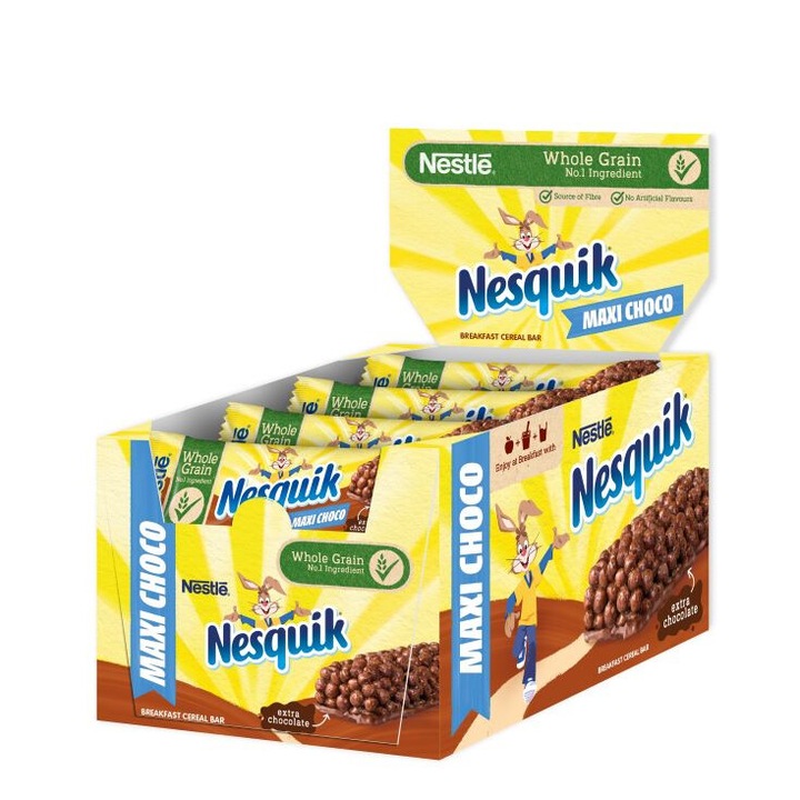 Кутия зърнени десерти NESTLE Nesquik Maxi Choco, 16 бр х 25 g