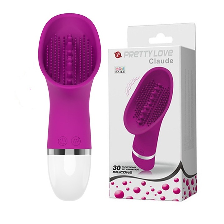 DEACOWER szilikon nyelvvibrátor, 30 vibrációs funkció, vízálló, lila