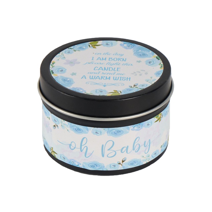 Set Lumanari parfumate Lavanda, ceara de soia, ardere 18h, borcan sticla reciclabil, 5x5x4cm, negru