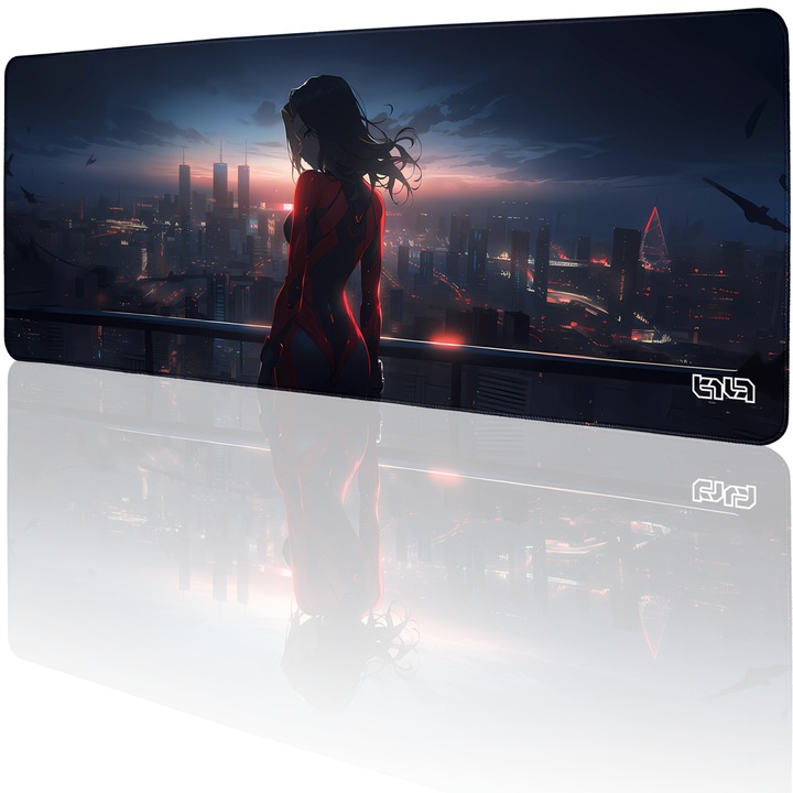 Mousepad TILT Superbohaterka Haru, antiderapant, margini cusute manual, 80x30cm