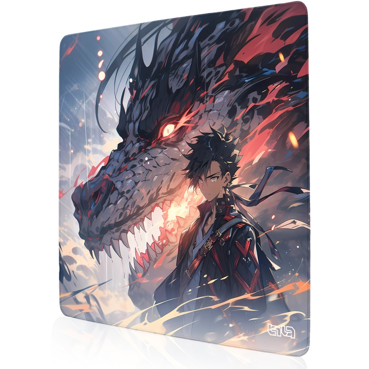 Mousepad TILT Smoczy Straznik, antiderapant, cusaturi manuale, 50x50cm