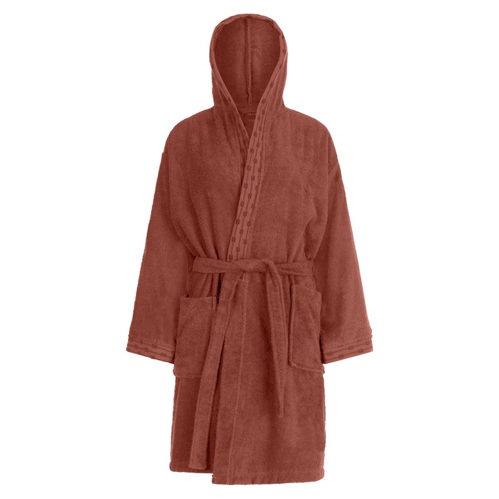 Халат за баня Theia Dilios унисекс, Размер L / XL, 100% памук, 400 гр/м2, Кафяв