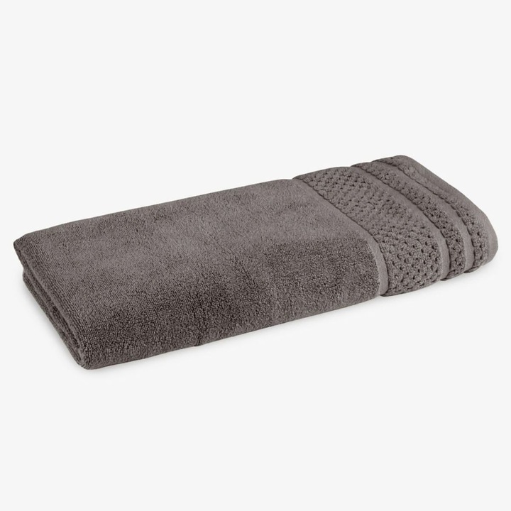 Кърпа за тяло Dilios, 70x140 см, 50% бамбукови влакна, 50% памук, 550 гр/м2, Висока абсорбираща способност, Антибактериални свойства, Сив