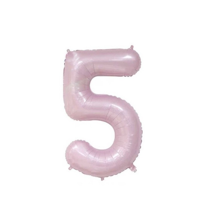 40'' számú 5-ös számú lufi rózsaszín