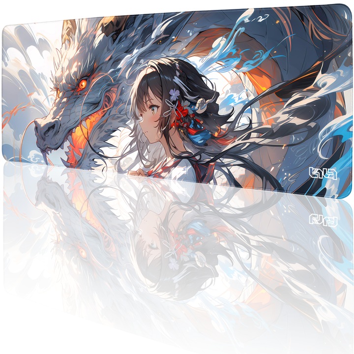 Mousepad TILT Smocza Strazniczka, antiderapant, cusaturi manuale, 80x30cm