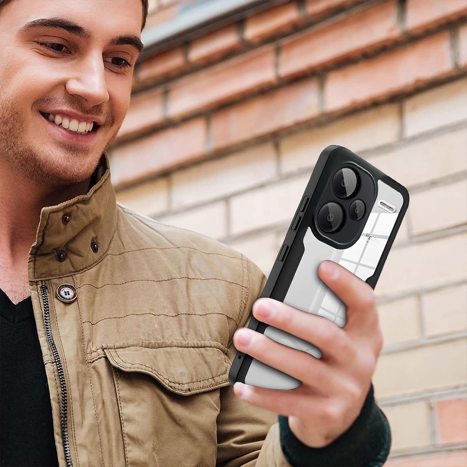 Pachet 360: Husa cu folie integrata pentru Xiaomi Redmi Note 13 Pro+ Plus 5G Cover360 fata / spate - negru