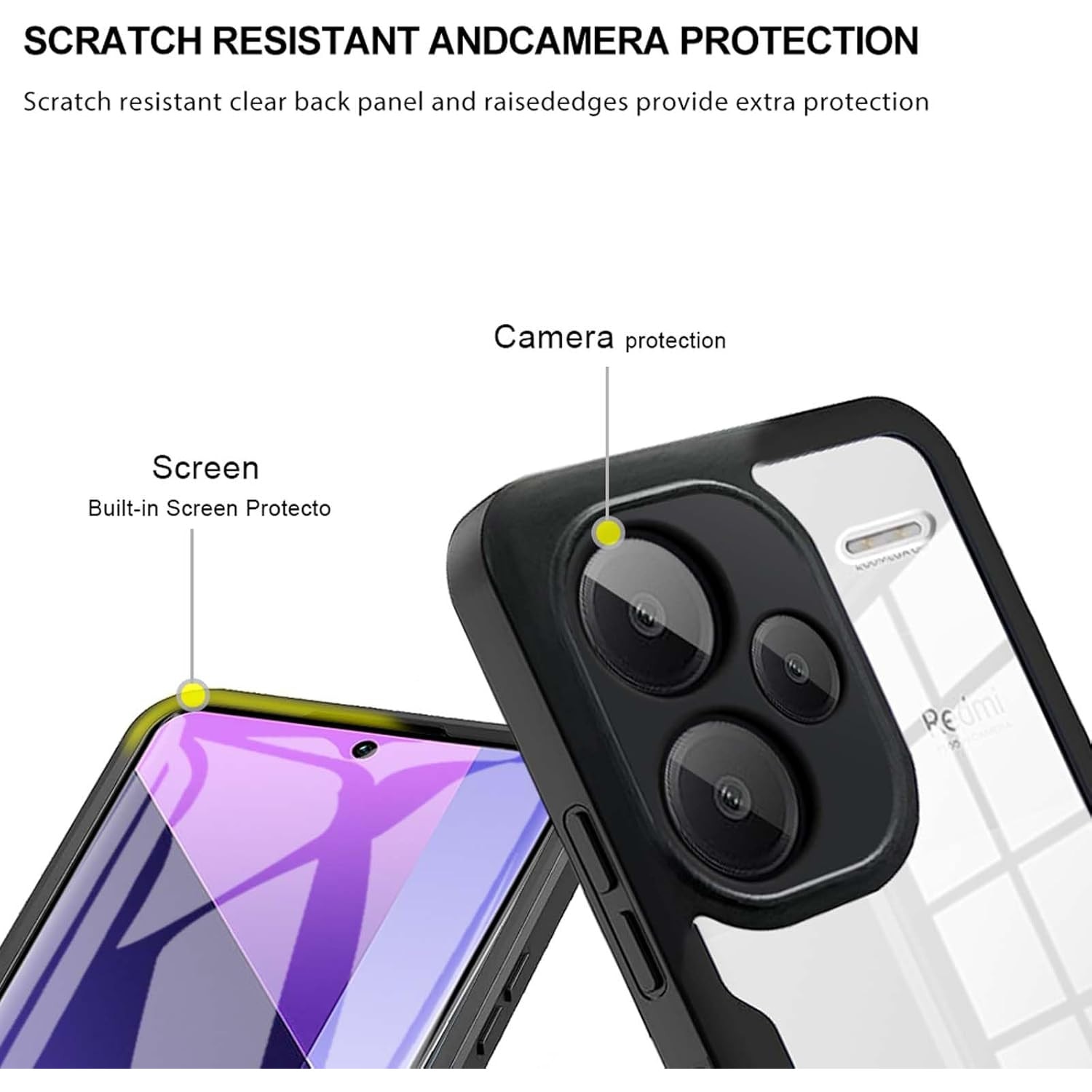 Pachet 360: Husa cu folie integrata pentru Xiaomi Redmi Note 13 Pro+ Plus 5G Cover360 fata / spate - negru