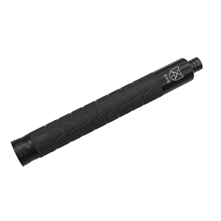 Baston telescopic profesional autoaparare 51 cm, inchidere pe buton, duraluminiu, 360 gr, varf ceramic pentru spart geamuri, maner fin antialunecare, 3 segmente, TELESCOPIKA 21FG - FINE GRIP