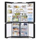 Frigider side by side cu 4 usi din sticla Hitachi, Total No Frost, 569 litri, H 184 cm, tehnologie Inverter, usa cu deschidere automata, compartiment vidare alimente 6 litri, compartiment legume/fructe, dispenser cuburi de gheata, alb