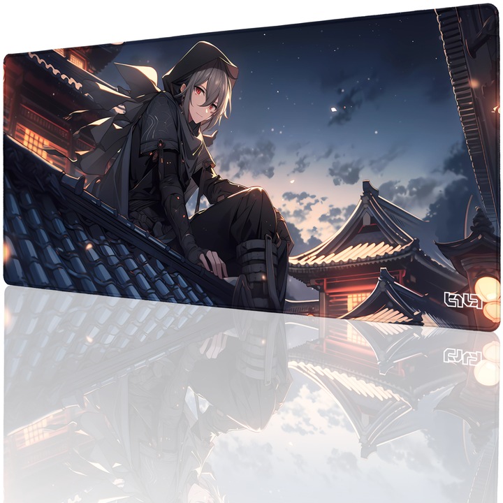 Mousepad TILT Ninja Takashi, antiderapant, cusaturi manuale, 90x40cm