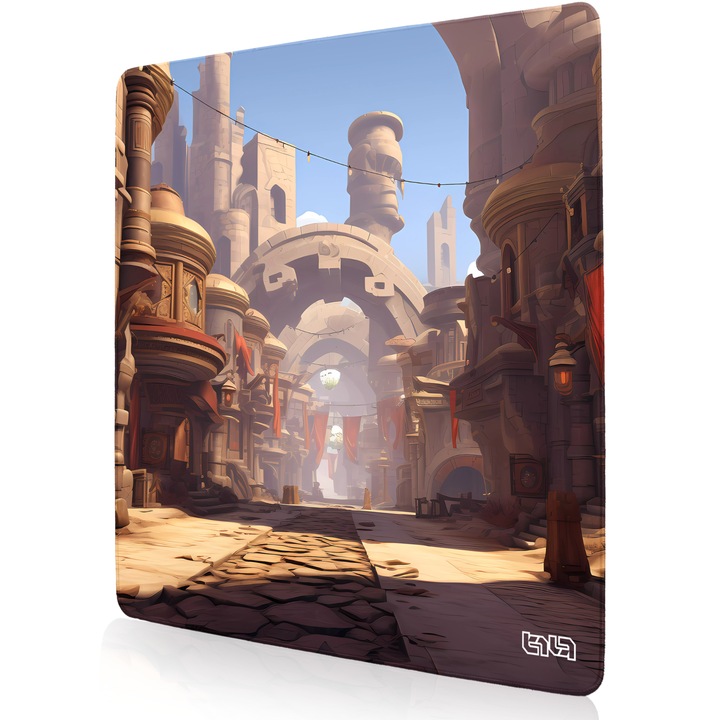 Mousepad TILT Scorched Oasis, antiderapant, cusaturi manuale, 50x50cm