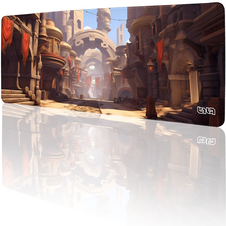 Mousepad TILT Scorched Oasis, antiderapant, cusaturi manuale, 80x30cm