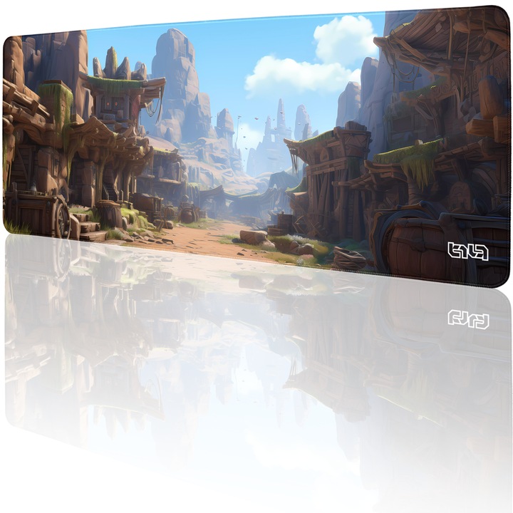 Mousepad TILT Sandshear Town, antiderapant, cusaturi manuale, 80x30cm
