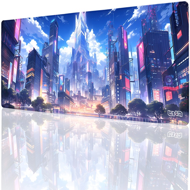 Mousepad TILT Tokio, antiderapant, cusaturi manuale, 90x40cm