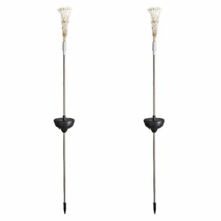 Set 2 Lampa luminoasa solara, pentru gradina, model Artificii, 70 cm, dalimag