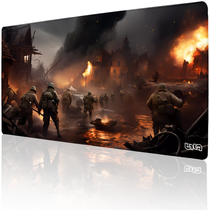 Подложка за мишка TILT Fronts of War, 100x50 см, неплъзгаща се, ръчно зашита