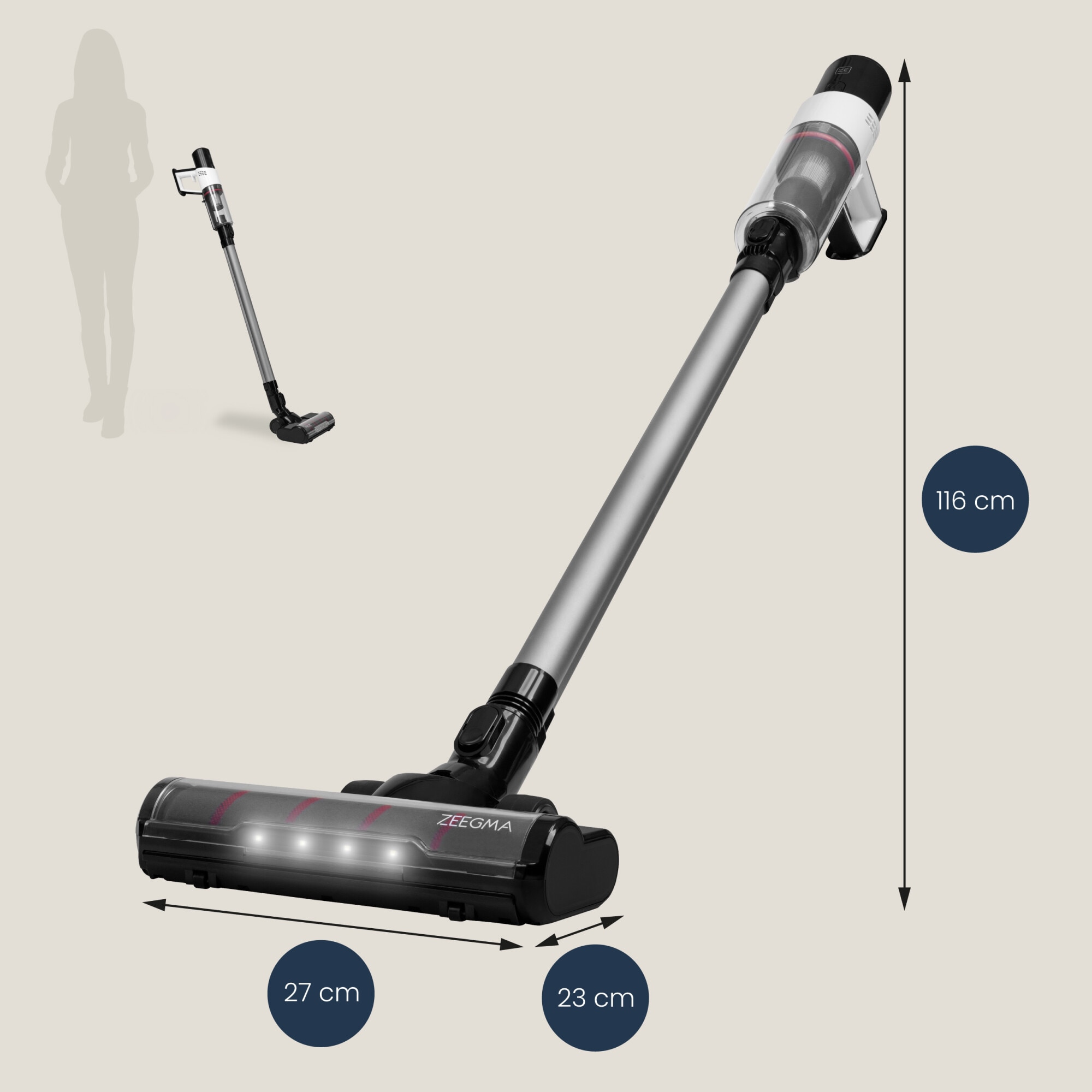 Aspirator Zonder Klaar Base – Experienta de curatare superioara cu motor fara perii de 250W, 3 moduri de curatare, tehnologie inteligenta si functie de spalare pe podea