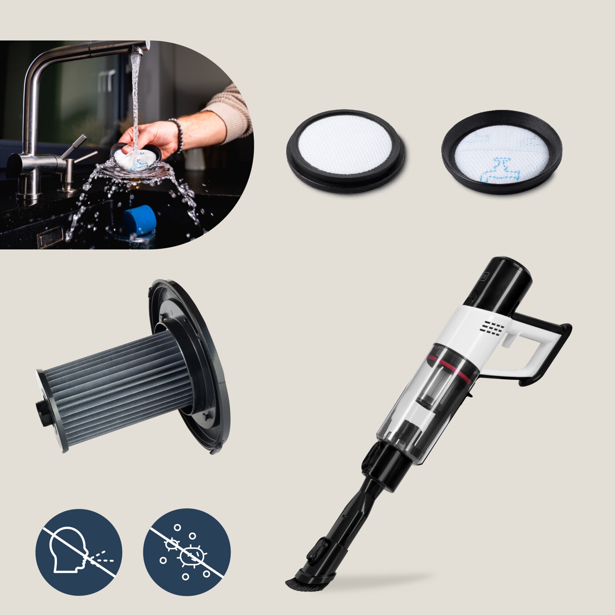 Aspirator Zonder Klaar Base – Experienta de curatare superioara cu motor fara perii de 250W, 3 moduri de curatare, tehnologie inteligenta si functie de spalare pe podea