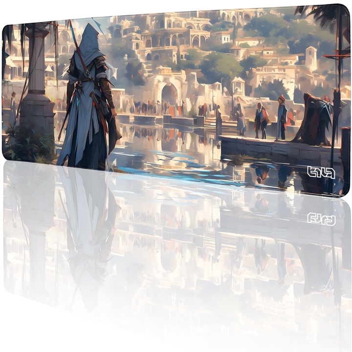 Mousepad TILT Assassin in Babylon, antiderapant, cusaturi manuale, 80x30cm