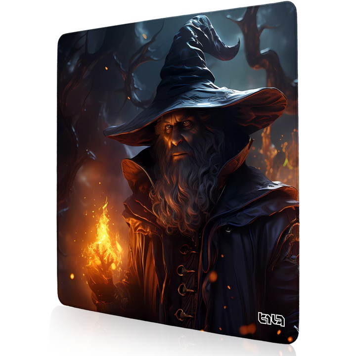 Mousepad TILT Fire Mage, antiderapant, cusaturi manuale, 50x50cm