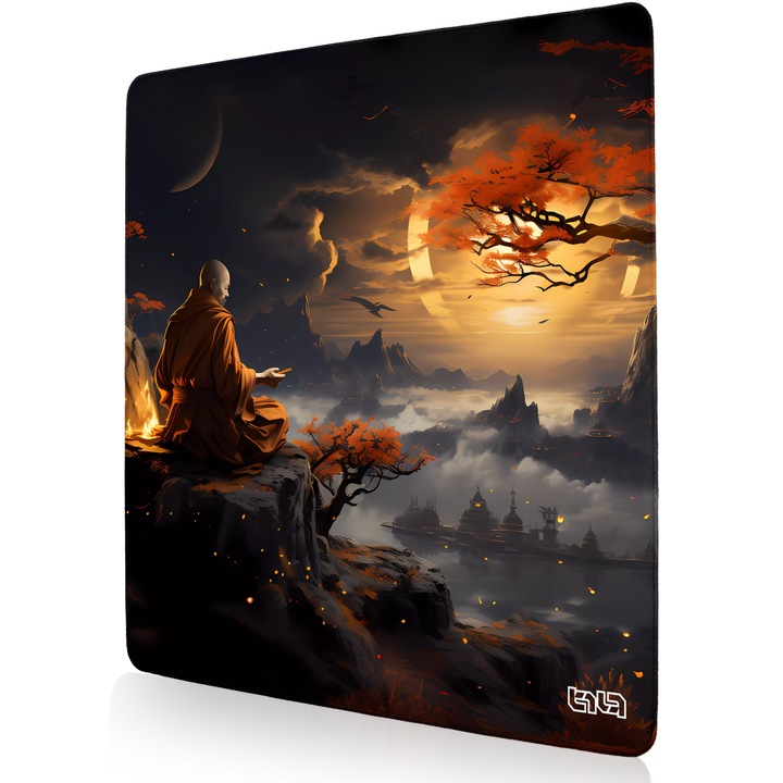 Mousepad TILT Zen, 50x50cm, antiderapant, cu suport pentru incheietura, multicolor