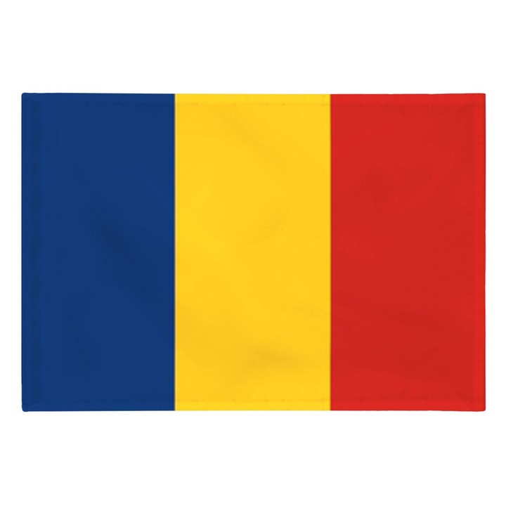 Steag Romania din material textil cu cusatura dubla si 2 inele metalice pentru montare Shopiens®, 120 x 180 cm