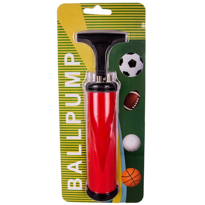 18 см пластмасова ръчна помпа с игли Shopiens®, идеална за надуваеми играчки, балони и топки