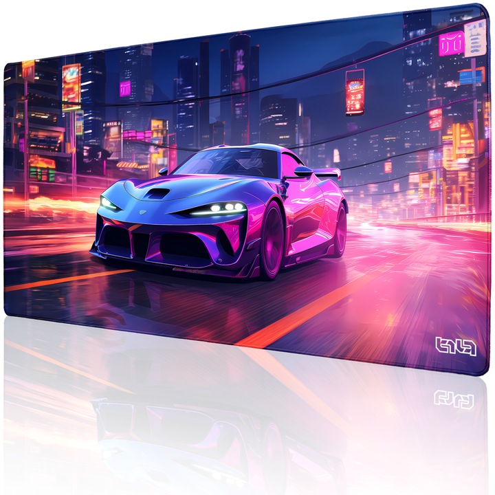 Mousepad TILT, model masina de curse, antiderapant, margini cusute manual, 100x50cm