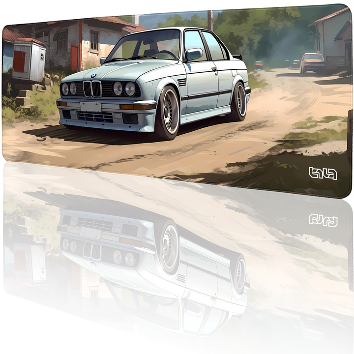 Mousepad, TILT, Model masina, 80 x 30 cm, Antiderapant, Multicolor