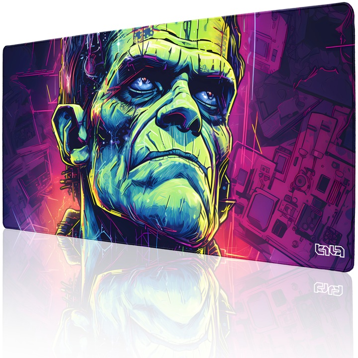 Mousepad TILT Not a Frankenstein, antiderapant, cusaturi manuale, 100x50cm