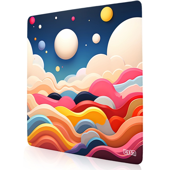 Mousepad TILT, antiderapant, cusaturi manuale, 50x50cm, multicolor