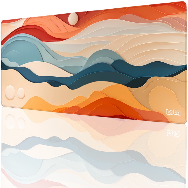 Mousepad TILT, antiderapant, cusaturi manuale, 90x40cm, multicolor