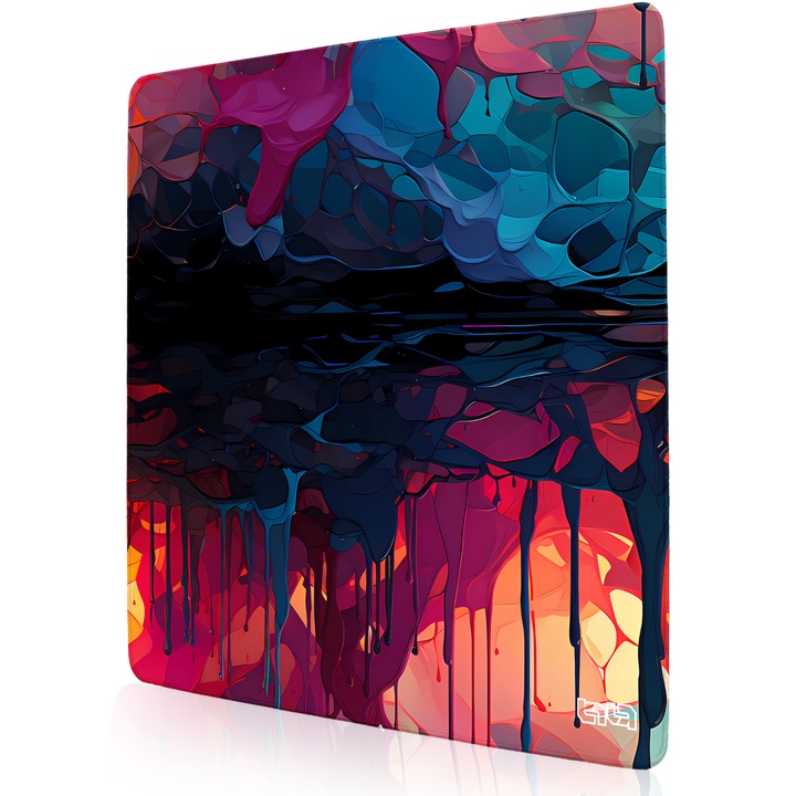 Mousepad TILT, antiderapant, margini cusute manual, 50x50cm, multicolor