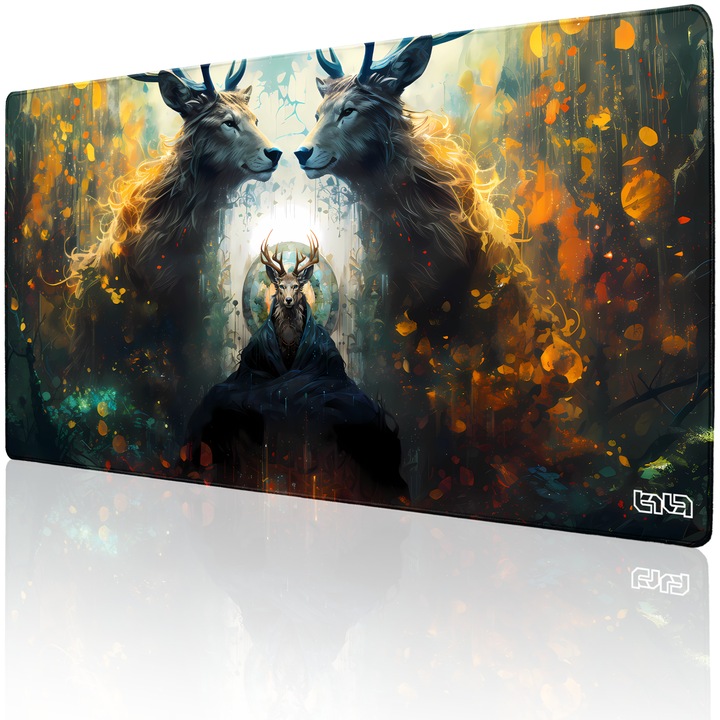 Mousepad TILT, cusaturi manuale, antiderapant, 100x50cm, multicolor