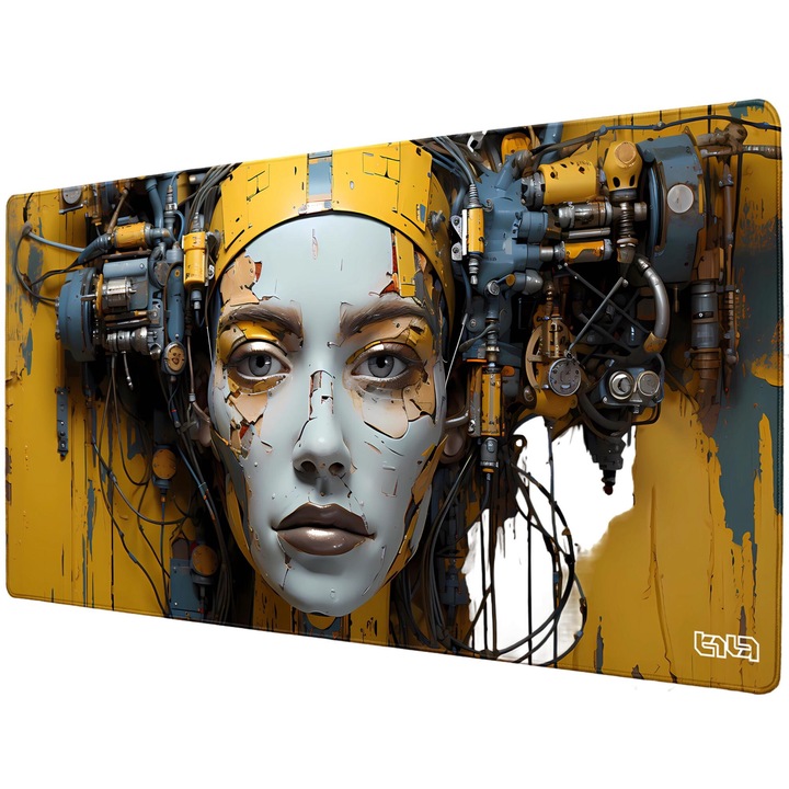 Mousepad Gaming 'AI Lady', TILT, Design anti-alunecare, Rezistent la abraziune, 100 x 50 cm, Multicolor
