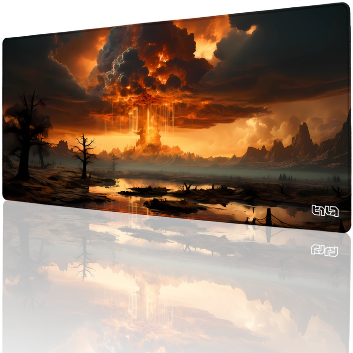 Mousepad TILT, XXL, antiderapant, cusaturi manuale, 90x40cm, multicolor